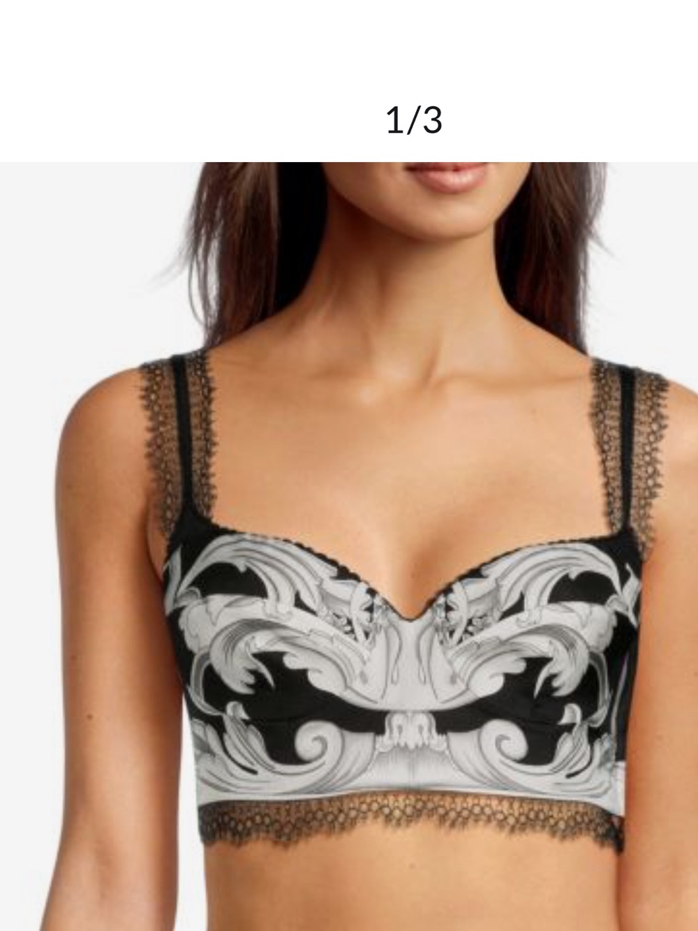 Versace Black and White Baroque Lace Bustier Never been worn this is size 2